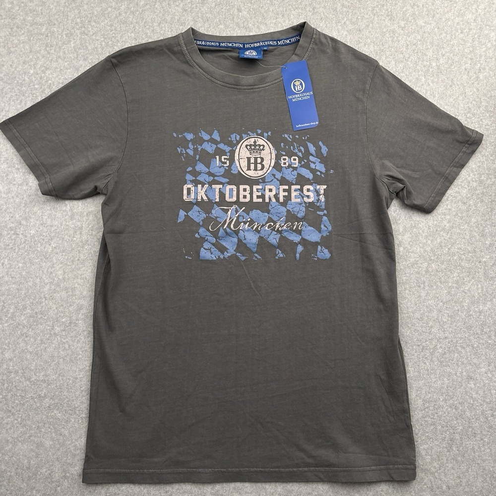 NEW‎ Hofbrauhaus Munchen Oktoberfest T-Shirt Mens Medium Gray Crewneck Chaps